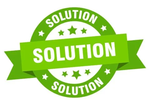 Solution round ribbon isolated label. solution sign Stock Illustration