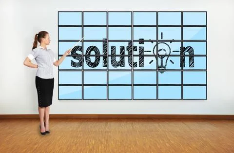 Solution on screen Stock-Fotos