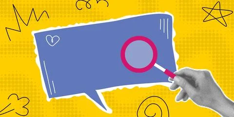 Solution search and optimization collage Illustrazione stock