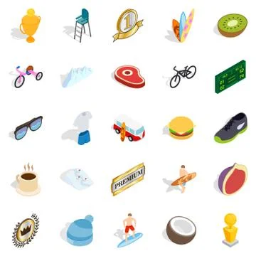 Solution search icons set, isometric style Stock Illustration