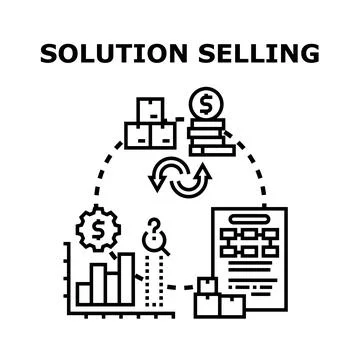 Solution selling process vector concept for business growth Stock Illustration