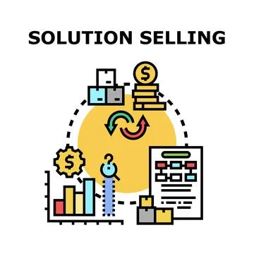 Solution selling process vector concept for business growth Stock Illustration