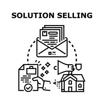 Solution selling strategy with business communication and customer support 스톡 일러스트