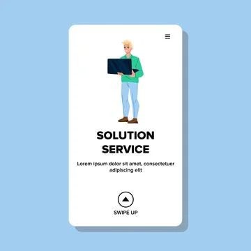 Solution service vector Illustrazione stock