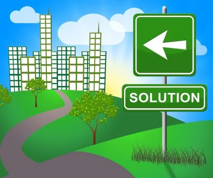 Solution Sign Representing Solving Successful 3d Illustration Stock Illustration