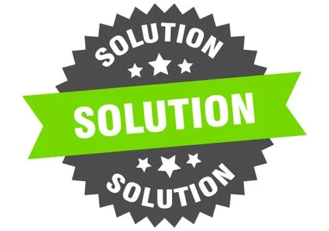 Solution sign. solution circular band label. round solution sticker Stock Illustration