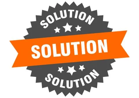 Solution sign. solution circular band label. round solution sticker 库存插图