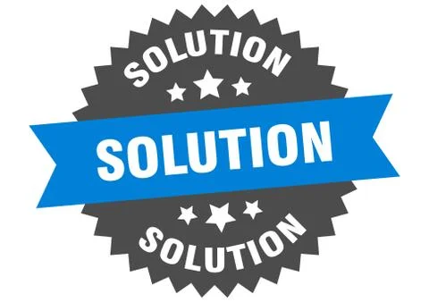 Solution sign. solution circular band label. round solution sticker Stock Illustration