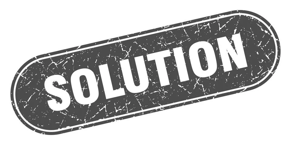 Solution sign. solution grunge black stamp. Label 库存插图