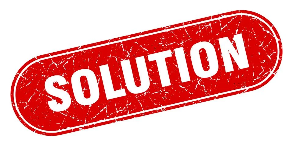 Solution sign. solution grunge red stamp. Label 库存插图