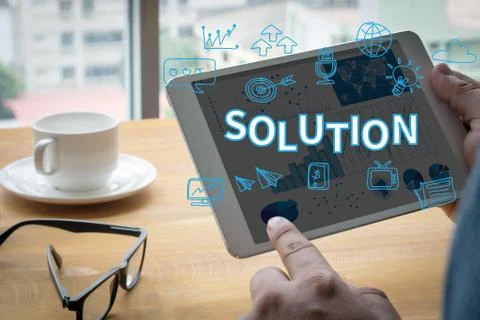 SOLUTION ( Solution Innovation Progress Strategy Decision ) Stock Illustration