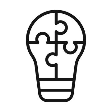 Solution, solve icon Black line art vector logo 스톡 일러스트