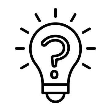 Solution, solve icon linear logo mark in black and white Stock Illustration