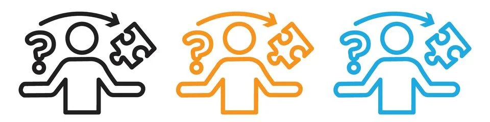 Solution, solve vector logo set collection for web app ui Stock Illustration