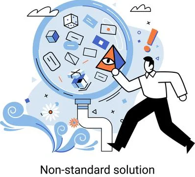 Solution solving problem, answer to question or creativity idea and innovation Stock Illustration