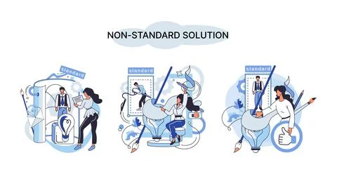 Solution solving problem metaphor, answer to question or creativity idea and Stock Illustration