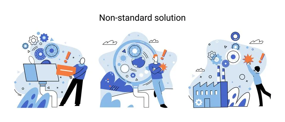 Solution solving problem metaphor, answer to question or creativity idea and Stock Illustration