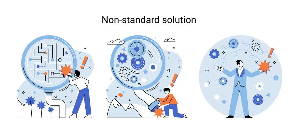 Solution solving problem metaphor, answer to question or creativity idea and Stock Illustration