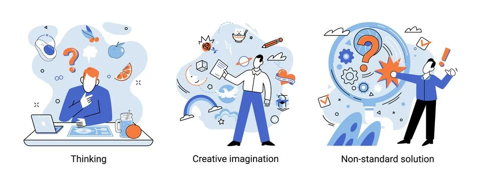 Solution solving problem metaphor, answer to question or creativity idea and Stock Illustration