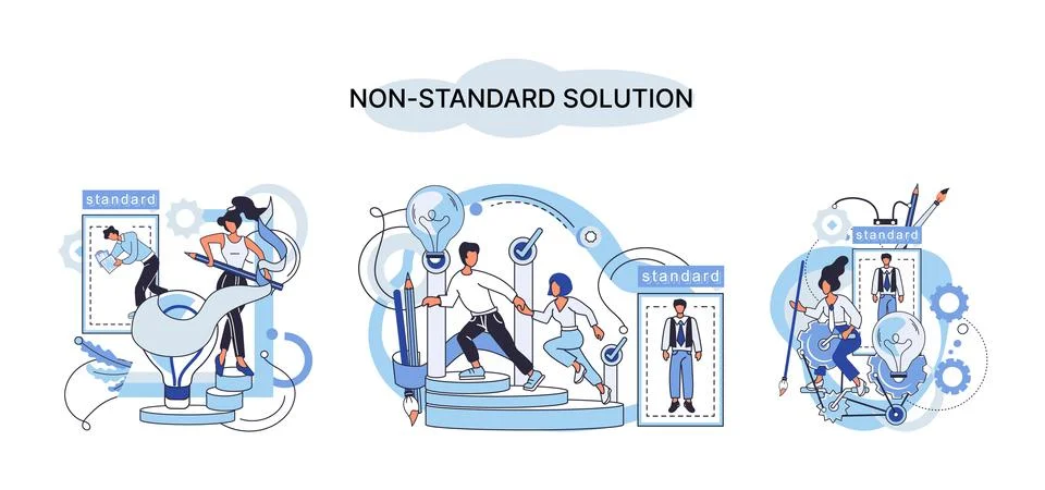 Solution solving problem metaphor, answer to question or creativity idea and Stock Illustration