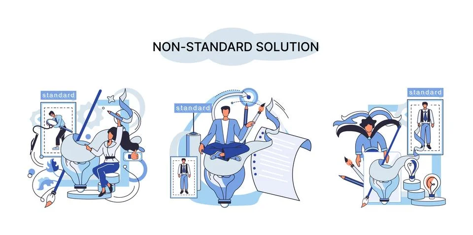 Solution solving problem metaphor, answer to question or creativity idea and Stock Illustration