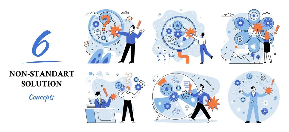 Solution solving problem metaphor, answer to question or creativity idea and Stock Illustration