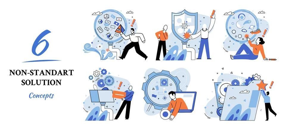 Solution solving problem metaphor, answer to question or creativity idea and Stock Illustration