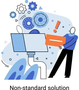 Solution solving problem metaphor, answer to question or creativity idea and Illustrazione stock