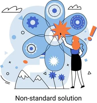 Solution solving problem metaphor, answer to question or creativity idea and Stock Illustration