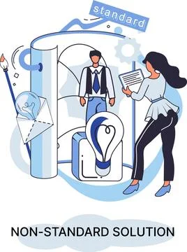 Solution solving problem metaphor, answer to question or creativity idea and Illustrazione stock