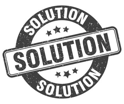 Solution stamp. solution label. round grunge sign Stock Illustration