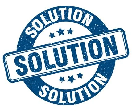 Solution stamp. solution label. round grunge sign 库存插图