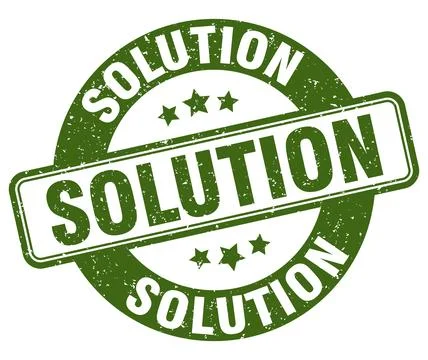 Solution stamp. solution label. round grunge sign 库存插图