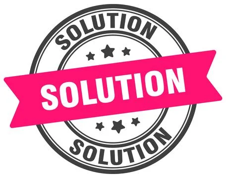 Solution stamp. solution label on transparent background. round sign Stock Illustration