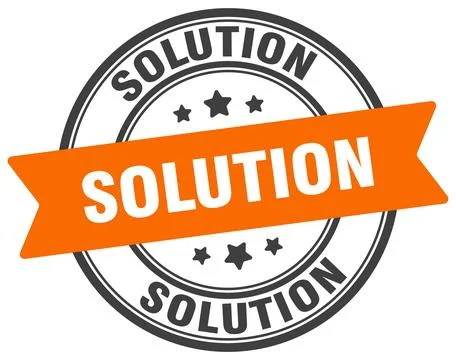 Solution stamp. solution label on transparent background. round sign Illustrazione stock