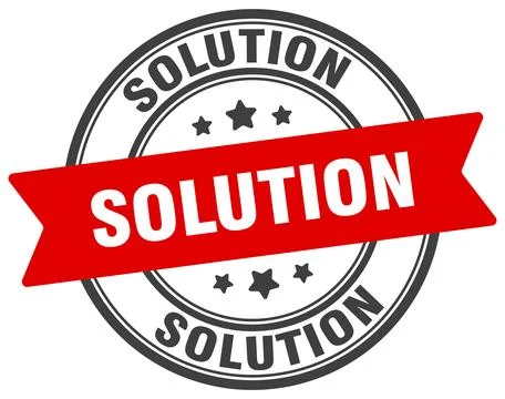Solution stamp. solution label on transparent background. round sign Illustrazione stock