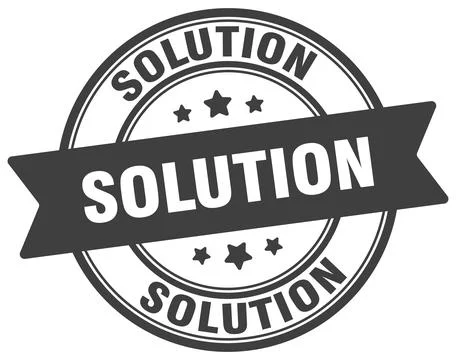 Solution stamp. solution label on transparent background. round sign Illustrazione stock