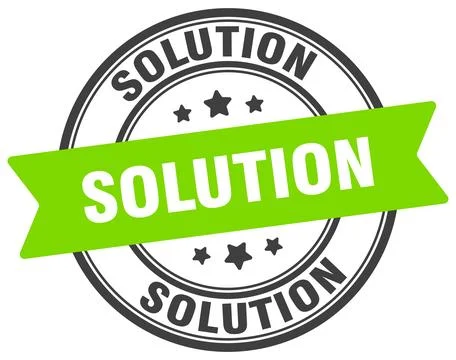 Solution stamp. solution label on transparent background. round sign Stock Illustration