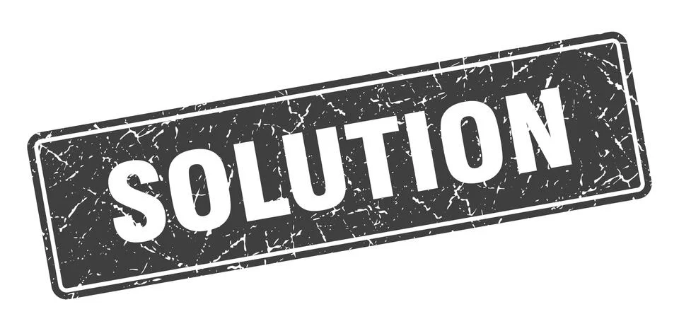 Solution stamp. solution vintage black label. Sign 库存插图