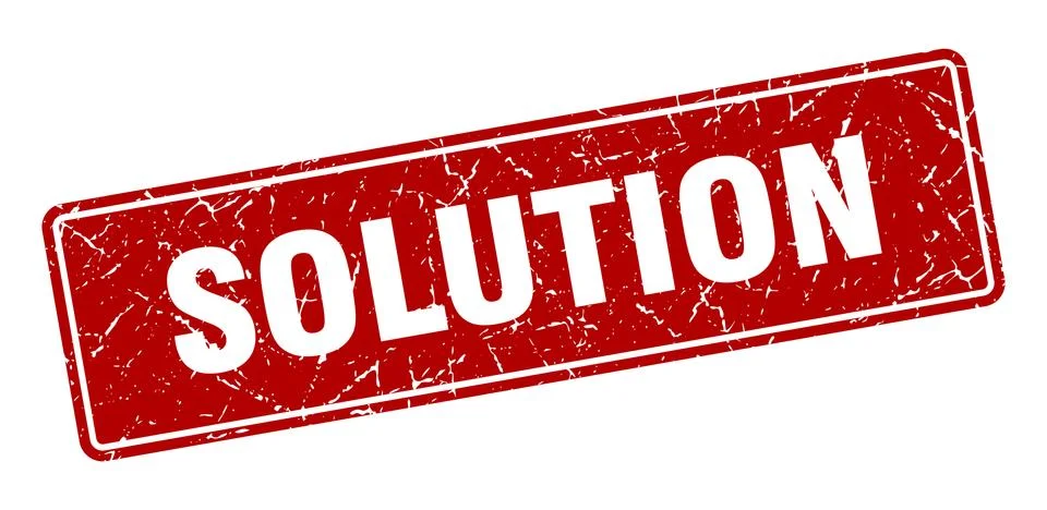 Solution stamp. solution vintage red label. Sign 库存插图