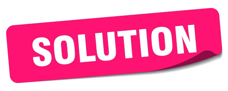 Solution sticker. solution label Stock Illustration