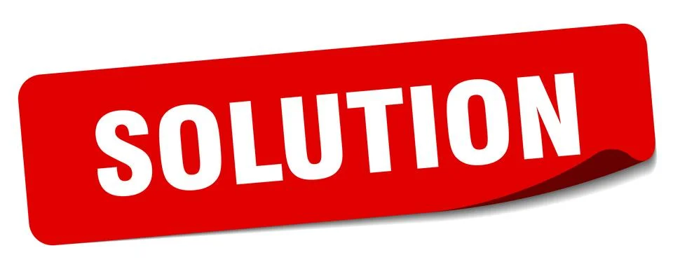 Solution sticker. solution label Stock Illustration