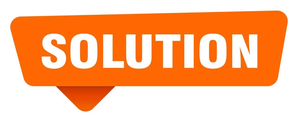 Solution sticker. solution orange sign isolated on transpatent background Stock Illustration