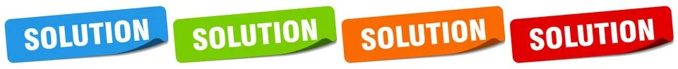 Solution sticker. solution sticker set on white background Illustrazione stock