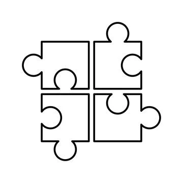 Solution, strategy, puzzle outline icon. Line art vector. Stock Illustration