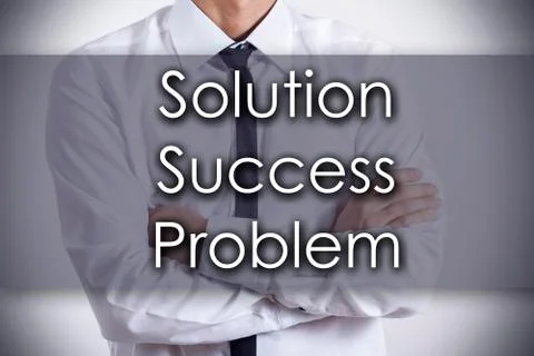 Solution Success Problem - Young businessman with text - business concept Foto stock