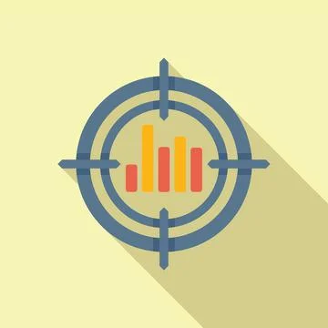Solution target icon flat vector. Business problem Stock Illustration
