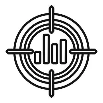 Solution target icon outline vector. Business problem 스톡 일러스트