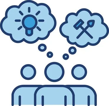 Solution Team, Workshop Ideas, Innovation Group Illustrazione stock