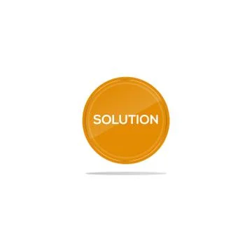 Solution text in yellow circle 스톡 일러스트